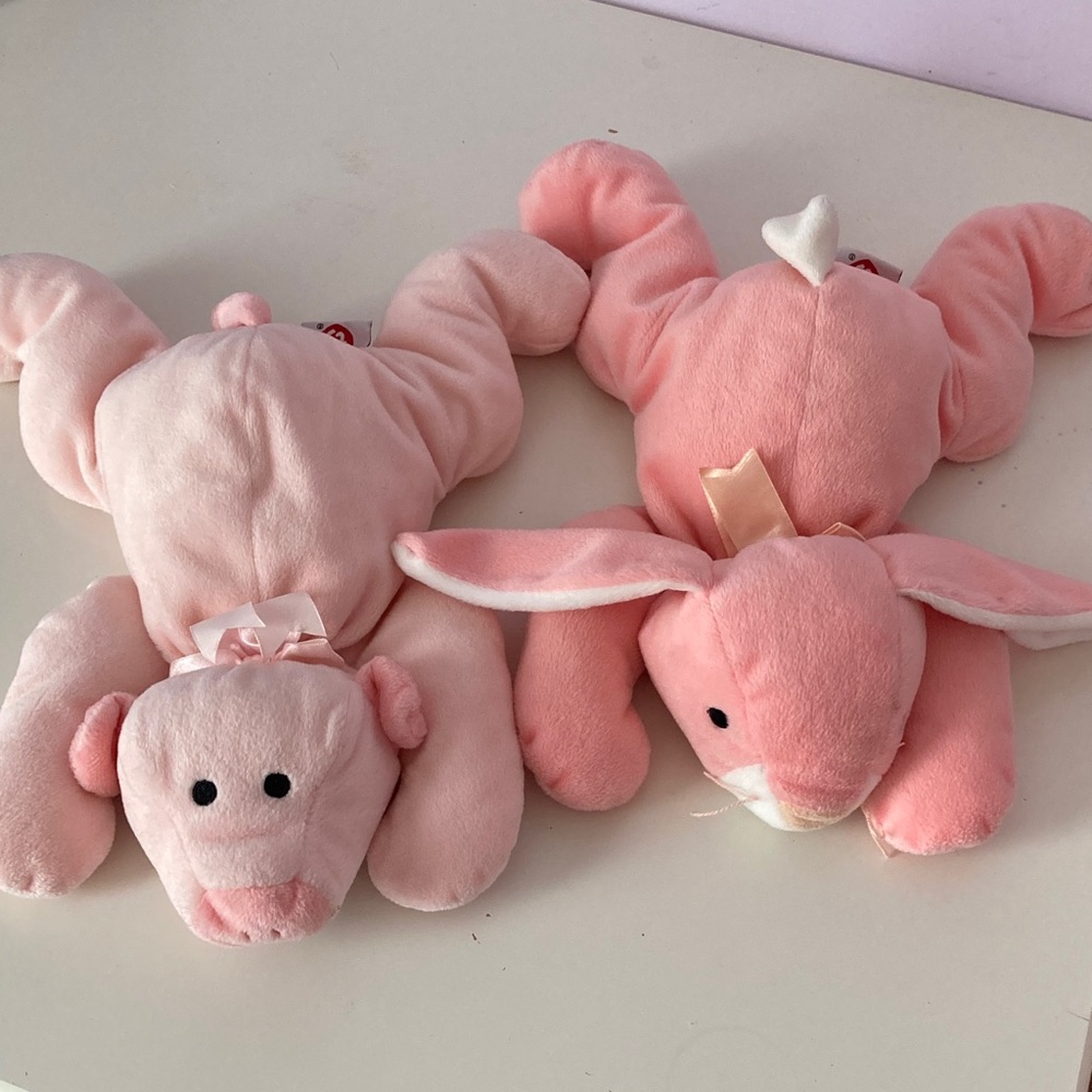 Ty Beanie Buddies Pink Pig and Bunny Set